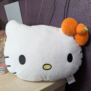 Hello Kitty White and Orange Plush Pillow